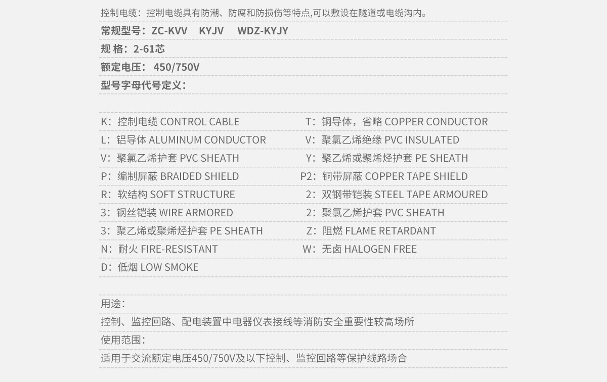 KKVVP_電氣裝備用電線(xiàn)電纜